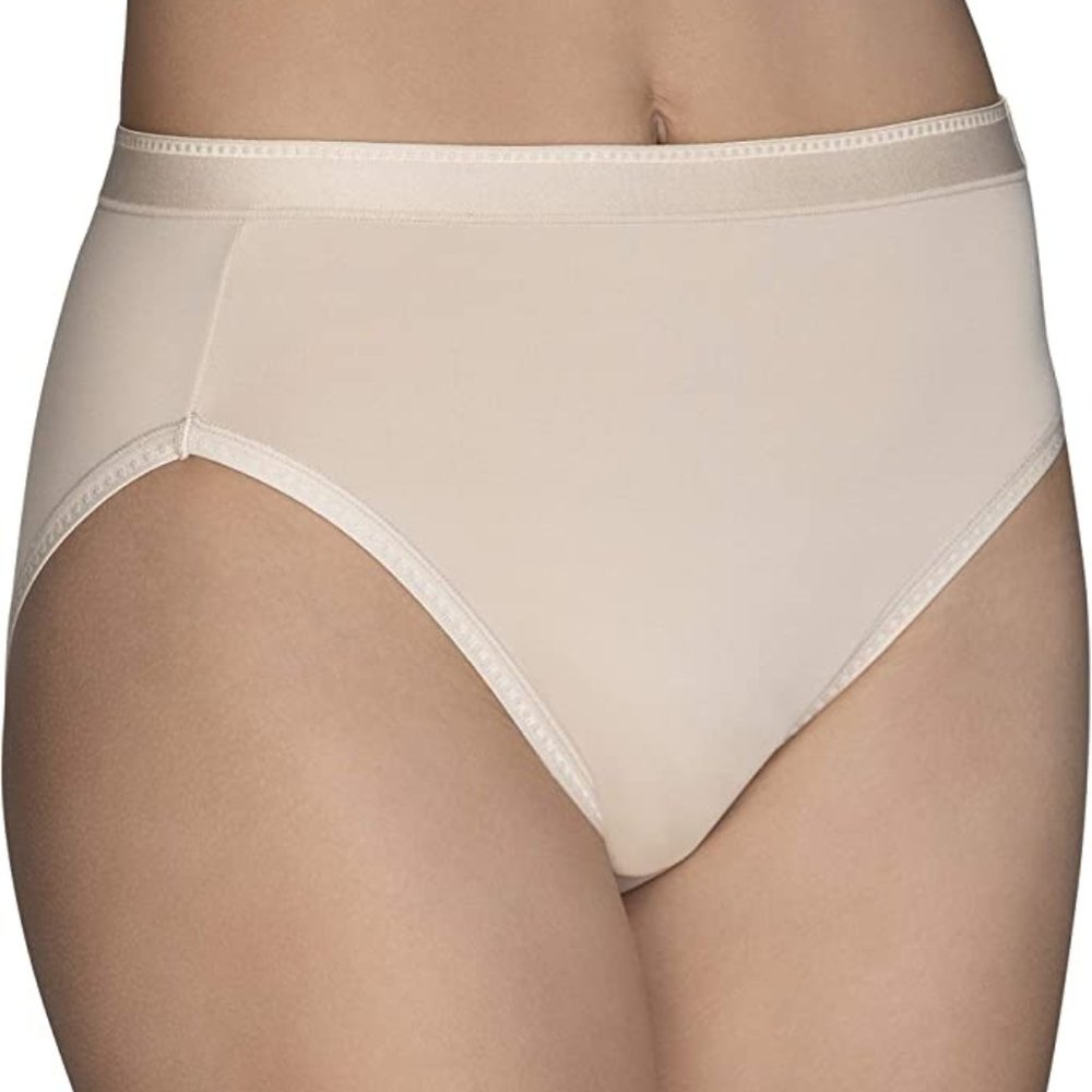 Vanity Fair NWT Damask Neutral Comfort Where It Counts Hi Cut Panty 13164 10 3XL